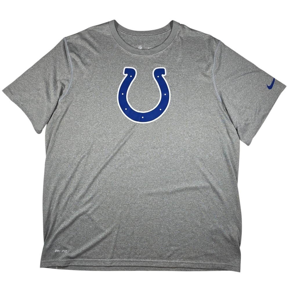 Nike Dri-Fit NFL On Field Indianapolis Colts Gray Short Sleeve Shirt Men's 2XL